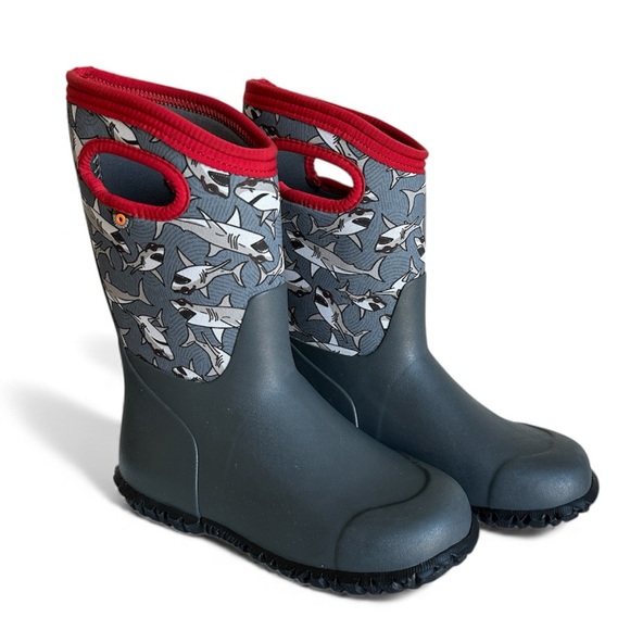 Bogs Other - Bogs Winter Snow Boots K Durham Grasp Waterproof Insulated Shark Youth Size 3